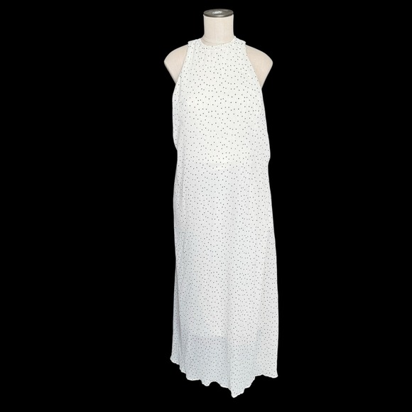 Lulus Wonder Years Ivory Polka Dot‎ Halter Maxi Dress Large - Picture 4 of 6